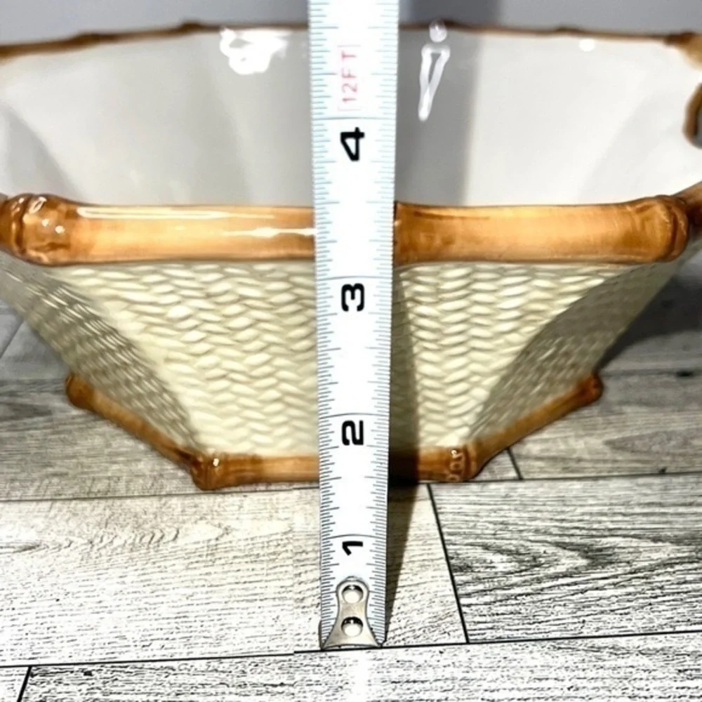 Pier 1 Imports Cabana Ceramic Bamboo Bowl